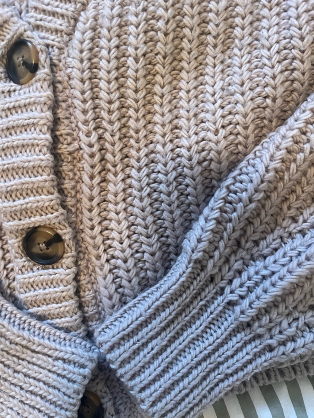 H&M Taupe Rib-Knit Button Cardigan - Picture 2 of 3